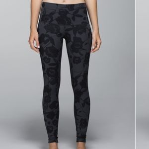 Lululemon Wunder Under Pant *Full-On Luon (Roll Down/Print)Flat Inky Flora